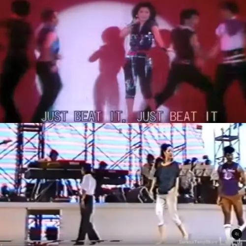 ▲▼鄧麗君唱MJ〈Beat It〉、跳月球漫步的影片震撼一票網友。（圖／翻攝自Threads）
