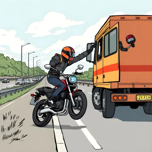 比GTA還誇張！機車騎士逆向騎上國道　跳上貨車掛窗爆氣狂揍司機