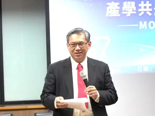 ▲台灣國際造船公司董事長陳政宏致詞。(圖／台灣國際造船公司提供)