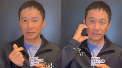 ▲梁朝偉到韓國宣傳新作，被當地媒體要求比愛心，他配合度滿分。（圖／翻攝自微博）