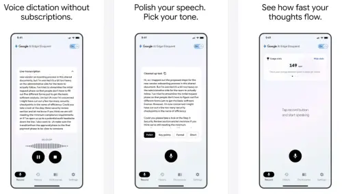 ▲Google在蘋果App Store上架Google AI Edge Eloquent APP，提供免費語音轉文字，不需訂閱，可無限量使用。（圖／翻攝官網）