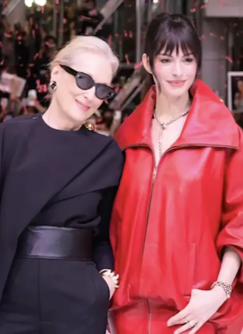 ▲梅莉史翠普（左）、安海瑟薇（右）前往韓國進行《穿著Prada的惡魔2》宣傳活動。（圖／IG@annehathaway）