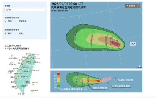 ▲中央氣象署預報員林定宜指出，該熱帶低壓系統不會對台灣天氣產生影響。（圖／中央氣象署cwa.gov.tw）