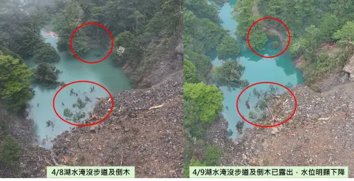 超短命堰塞湖！豪雨山崩堵住南投合歡溪　蓄水量一天減一半