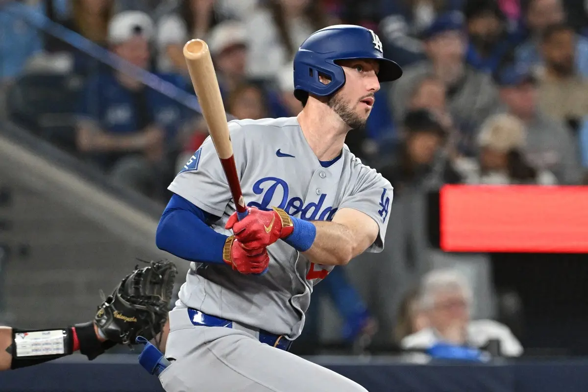 ▲洛杉磯道奇隊先發第二棒的強打者塔克（Kyle Tucker），親自揭曉了去年休賽季拒絕多倫多藍鳥隊10年3.5億美元（約新台幣110億元）、轉而選擇落腳洛杉磯的真實原因。（圖／路透／達志影像）