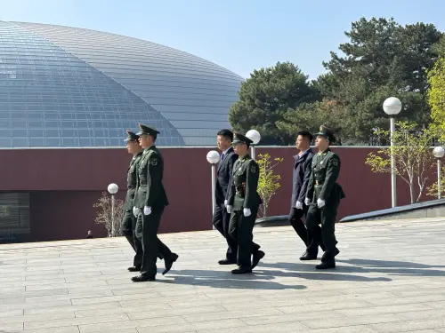 ▲「鄭習會」今（10）日上午11點在人民大會堂「東大廳」舉行，一早周邊維安相當嚴謹。（圖／記者陳韻年攝）