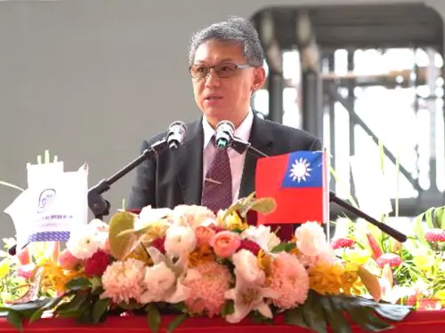 ▲台灣國際造船公司董事長陳政宏致詞。(圖／台灣國際造船公司提供)