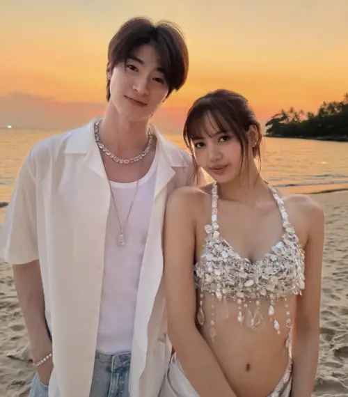 ▲Lisa（右）和泰國車銀優彭提瓦特唐萬查洛（左）合照。（圖／IG@blue_pongtiwat）