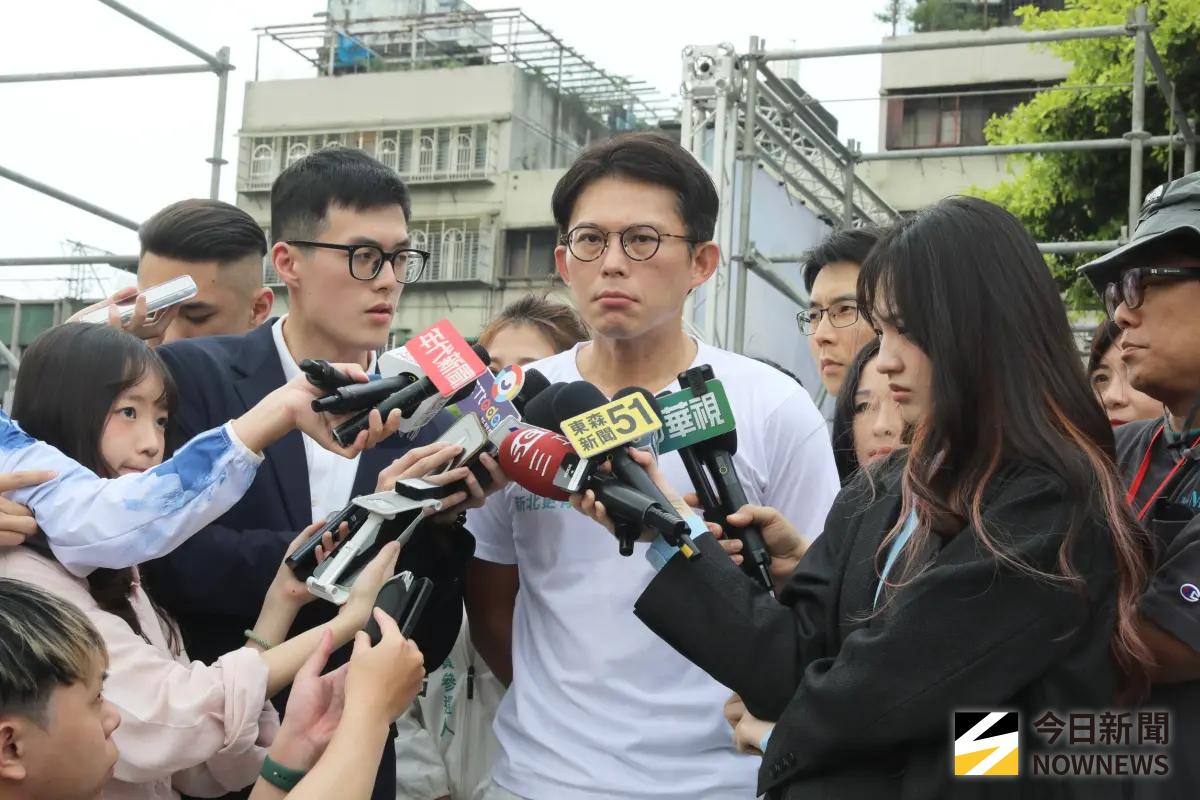 ▲民眾黨新北市長參選人黃國昌造勢活動前受訪。（圖／記者邱曾其攝，2026.04.11）