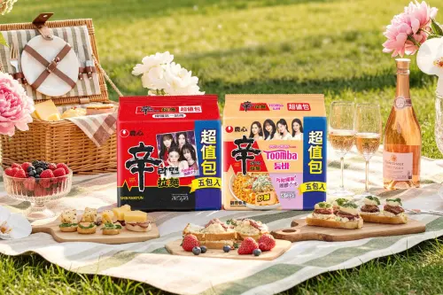 ▲韓國食品龍頭「農心辛拉麵」宣布參與2026 Vogue風格野餐日，於今(11)在日台北美堤河濱公園登場，現場有話題新品、限定優惠、aespa聯名款泡麵。（圖／農心辛拉麵提供）