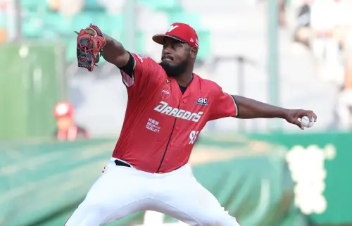 ▲味全龍梅賽鍶先發交手老東家統一獅，主投5局無失分，助隊以8：0完封勝。（圖／味全龍提供,2026.4.11）