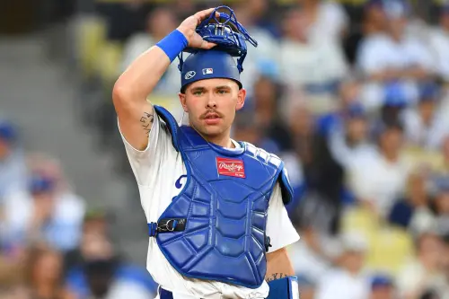 ▲道奇捕手拉辛被問到佐佐木朗希控球狀況時，直言他控球極度不穩定。（圖／美聯社／達志影像）