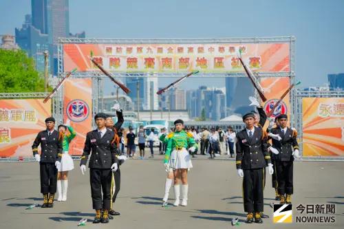 ▲第九屆全國高中職學校儀隊競賽南部地區初賽，由港明高中奪冠。（圖／記者莊全成攝，2026.04.12）