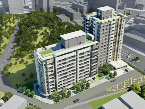 ▲「光華好室」社會住宅（左）暨國軍職務宿舍（右）建物完工模擬圖。（圖／國家住都中心提供hurc.org.tw）