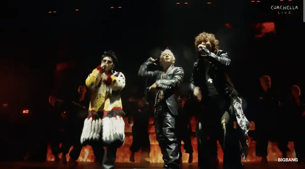 ▲BIGBANG（GD、太陽、大聲）稍早登上Coachella（科切拉）舞台，開場帶來〈BANG BANG BANG〉、〈Fantastic Baby〉、〈Sober〉嗨翻全場。（圖／翻攝自Coachella YT）