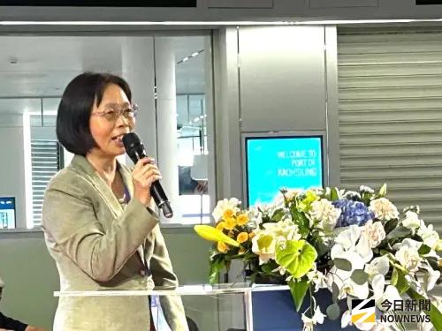 ▲台灣港務港勤公司總經理鄭淑惠致詞。(圖／記者黃守作攝)