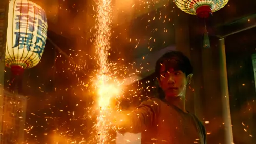 ▲柯震東在劇中靠尪仔標獲得火尖槍與神龍太子對決。（圖／Netflix）