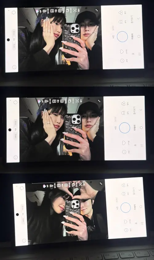 ▲果汁世妍（左）跟K愛得很高調，直播親親之外，還公開多張約會照片放閃。（圖／SOOP@[BJ]케이）