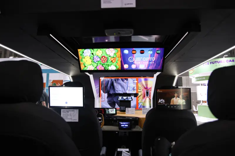    ▲凱銳光電參加台北國際車用電子展，展出一系列車用影音、智慧座艙等產品。（圖╱記者朱永強攝）  