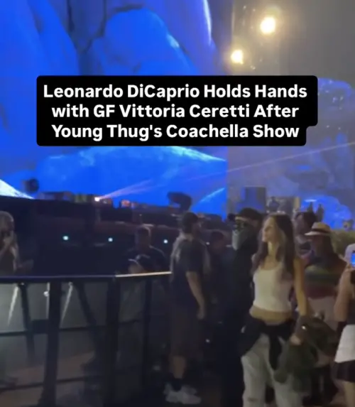 ▲李奧納多狄卡皮歐（右下）與女友維多莉亞伽里蒂被拍到手牽手一起去科切拉音樂節，他戴帽子又用頭巾遮住臉，想要低調反而被網友狂酸。（圖／摘自 IG@people)