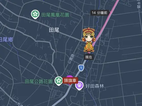 ▲白沙屯媽祖15日上午7時位置在彰化縣田尾鄉。（圖／翻攝畫面）