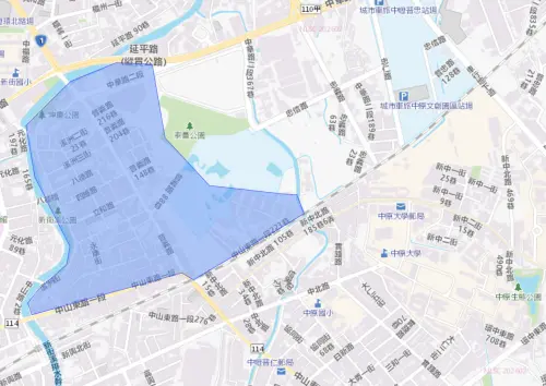 ▲桃園市中壢區4月16日停水影響範圍。（圖／台灣自來水公司water.gov.tw/）