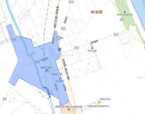 ▲花蓮縣4月16日停水影響範圍。（圖／台灣自來水公司water.gov.tw/）