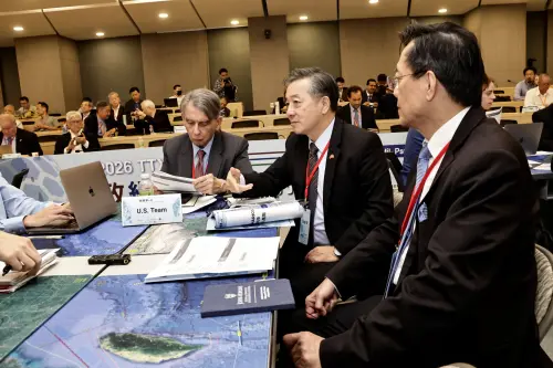 The US team at the 2026 TTX examines how the United States would respond to China’s gray-zone military threats against Taiwan. (NOWNEWS Wu Yi-jie)