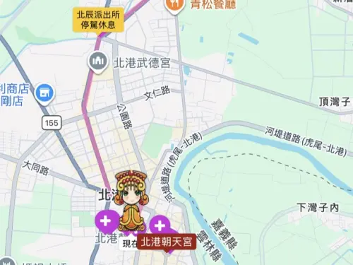 ▲白沙屯媽祖16日上午10時30分已在北港朝天宮附近，距離剩不到500公尺。（圖／翻攝畫面）