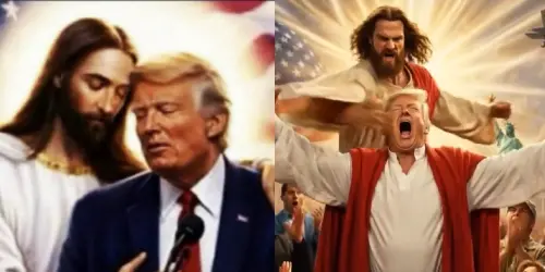 宗教AI圖大戰？川普Po上帝擁抱照　伊朗做耶穌爆頭打入地獄