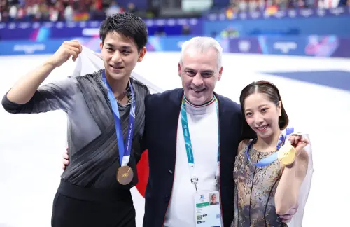 ▲轉機出現在那年6月，加拿大籍教練馬葛迪（Bruno Marcotte）看中木原強大的力量與細膩的滑行，引薦當時年僅17歲的三浦璃來與他試滑。（圖／美聯社／達志影像）