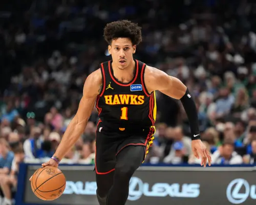 ▲在崔·楊（Trae Young）離開老鷹後，強森（Jalen Johnson）成為老鷹的「 新鷹王」老鷹能否突破尼克強森將成為關鍵。（圖／美聯社／達志影像）