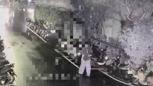 ▲涉案的27歲陳姓男子不僅偷窺，甚至還做出疑似拿手機拍攝的舉動。（圖／警方提供）