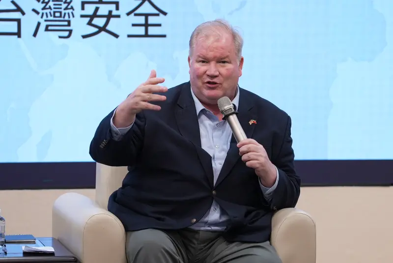    ▲Mark Montgomery直言，5月14日（川習會預估會面時間），台灣的一切表現只有兩個觀眾，川普與習近平。（圖／記者王郁勳攝）  