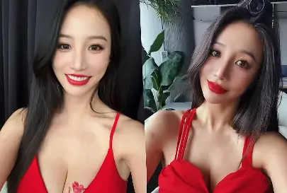 ▲林采緹（如圖）在15日於社群PO出拍攝的幕後影片，直接化身《賭神2》邱淑貞，穿紅裙神還原嘴叼撲克牌的經典場面，火辣身材包不住。（圖／林采緹 Sunny Lin FB）