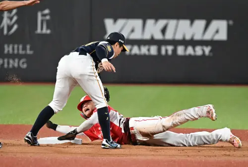 ▲味全龍郭天信跑出本季第6盜，也是他生涯第90次盜壘成功，距離百盜里程碑還有10次。（圖／味全龍提供,2026.4.17）