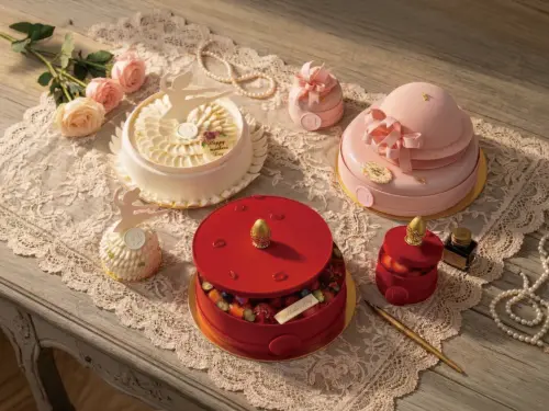 ▲台北遠東香格里拉飯店的三款母親節蛋糕，強調工藝技術。（圖／台北遠東香格里拉提供）