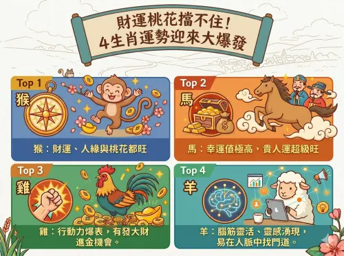 ▲穀雨4生肖運勢迎來大爆發，財運、桃花擋不住。（圖／Gemini製圖）