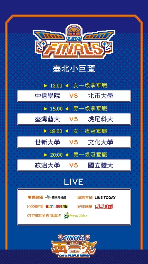 ▲114學年度UBA最終決賽賽程。（圖／取自大專體總臉書）