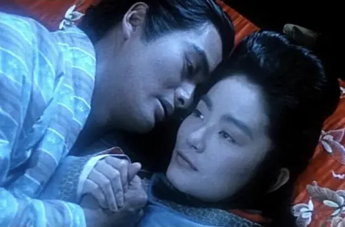 ▲林青霞（右）與周潤發（左）唯一合演的電影《夢中人》，片中粵語主題曲〈夢中情〉也是他們合唱。（圖／摘自IMDb）