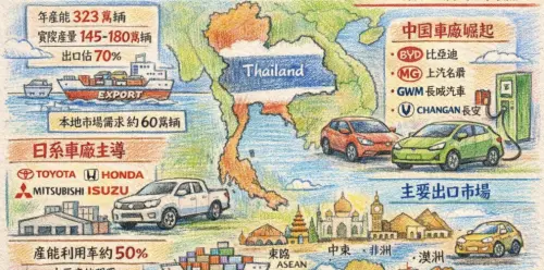 泰國汽車產業深度解析　年產能323萬輛利用率竟僅5成