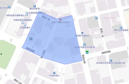 ▲花蓮縣4月20日停水影響範圍。（圖／台灣自來水公司water.gov.tw/）