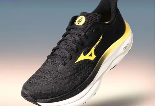 ▲美津濃推出與白沙屯聯名的WAVE SKY 9慢跑鞋，在香燈腳間廣受好評。（圖／白沙屯媽祖美津濃聯名形象店臉書）