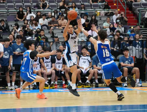 ▲台藝大主控王威翔此役繳出11分、12 助攻的雙十成績，徐堂琪也貢獻14分、8籃板。（圖／大專體總提供）