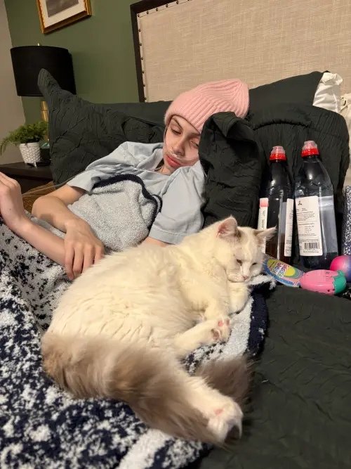 ▲在今年 1 月時，麗芙曾有機會與馬斯克通電話，但由於當天時間太晚，麗芙的身體已經相當疲勞，因此請媽媽代為回覆：「告訴他明天打電話，我累了。」（圖／X@rebeccaperrotto）