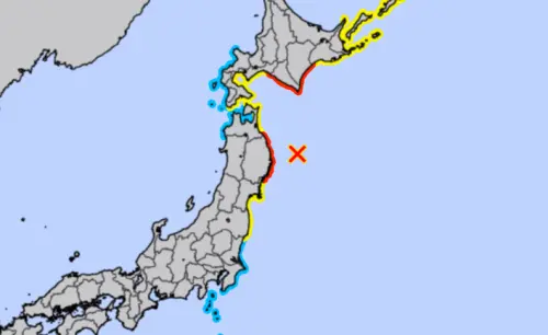 日本青森外海7.5強震！恐有3公尺海嘯　氣象署發布「海嘯消息」