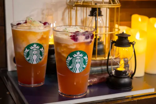 ▲星巴克買一送一世界地球日優惠！新品「蜂蜜公爵爆爆星冰茶」每杯92.5元開喝。（圖／星巴克提供）