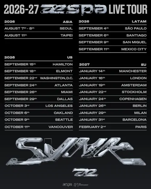 ▲aespa將於8月11日來台舉辦演唱會。（圖／X@aespa@aespa_official）