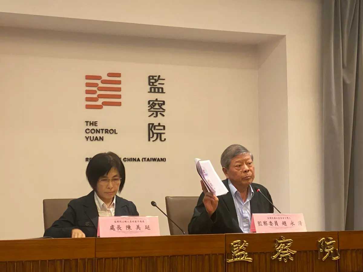 ▲台北市長蔣萬安拋出廢監院，林智群質疑調查權恐落入特定立委手中，根本是政治力干預司法。（圖／記者陳威叡攝，2026.04.21）
