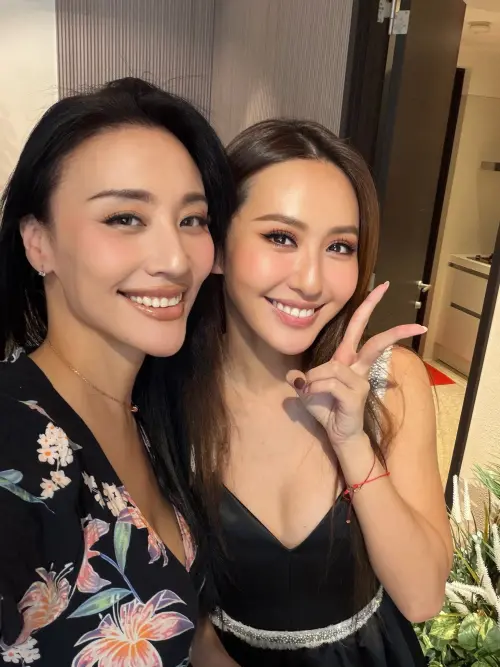 ▲安歆澐（左）登上薔薔（右）節目，暢談自己被陳小春遞紙條到房間續約的過往。（圖／翻攝自安歆澐臉書）